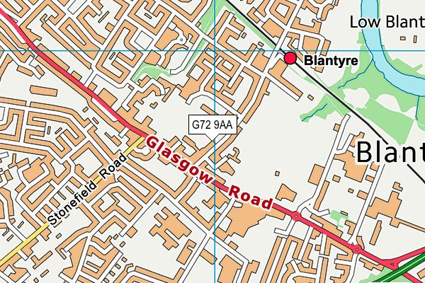 G72 9AA map - OS VectorMap District (Ordnance Survey)