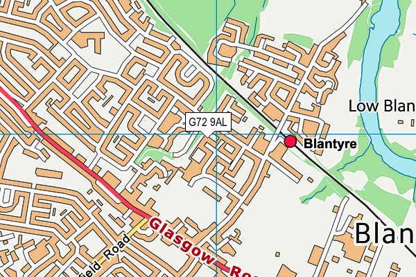 G72 9AL map - OS VectorMap District (Ordnance Survey)