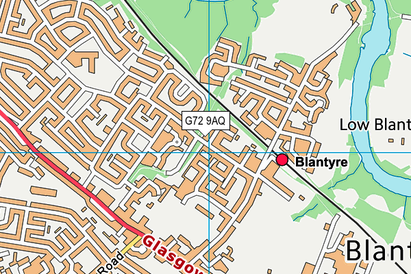G72 9AQ map - OS VectorMap District (Ordnance Survey)