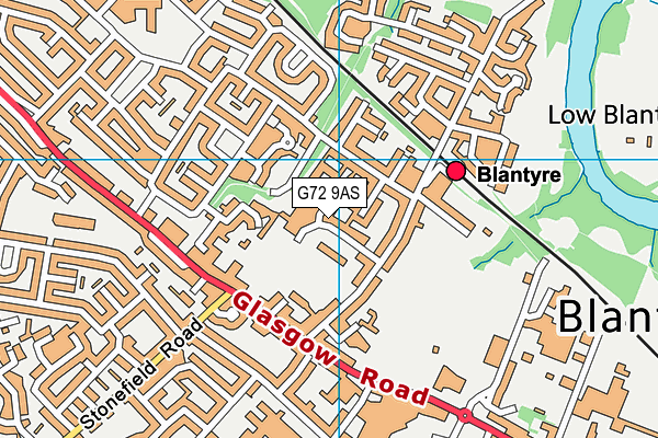 G72 9AS map - OS VectorMap District (Ordnance Survey)