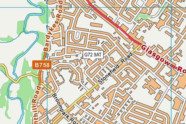 G72 9AT map - OS VectorMap District (Ordnance Survey)