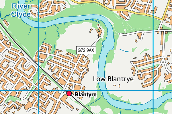 G72 9AX map - OS VectorMap District (Ordnance Survey)