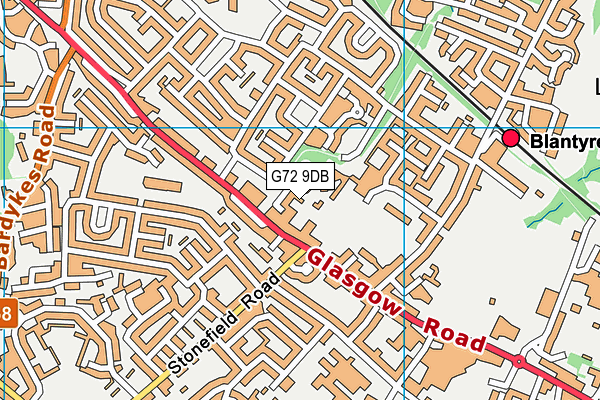 G72 9DB map - OS VectorMap District (Ordnance Survey)
