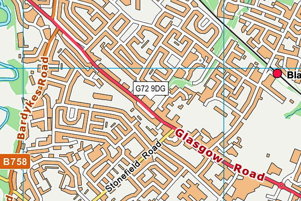 G72 9DG map - OS VectorMap District (Ordnance Survey)