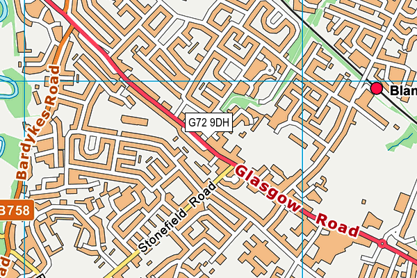 G72 9DH map - OS VectorMap District (Ordnance Survey)