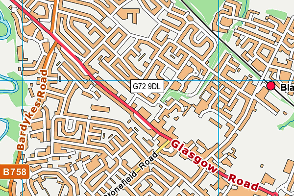 G72 9DL map - OS VectorMap District (Ordnance Survey)