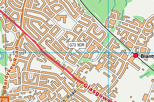 G72 9DR map - OS VectorMap District (Ordnance Survey)