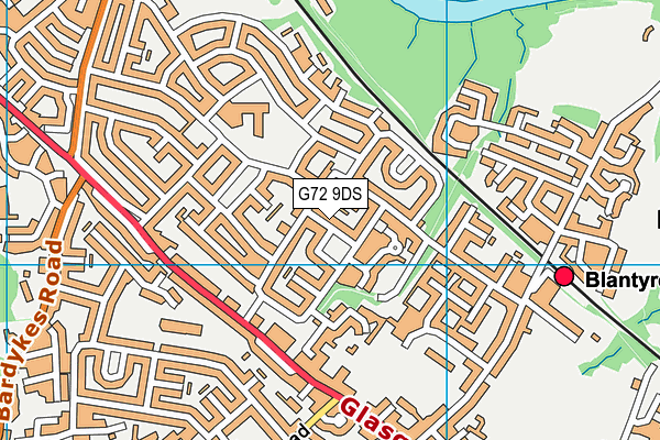G72 9DS map - OS VectorMap District (Ordnance Survey)