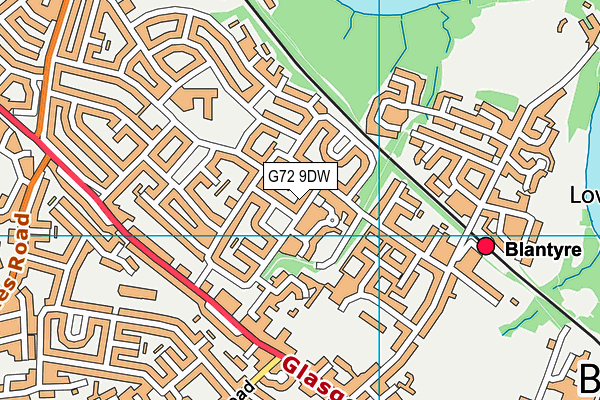 G72 9DW map - OS VectorMap District (Ordnance Survey)