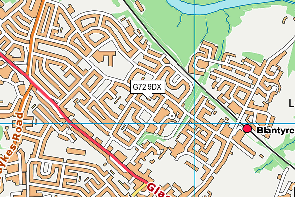 G72 9DX map - OS VectorMap District (Ordnance Survey)