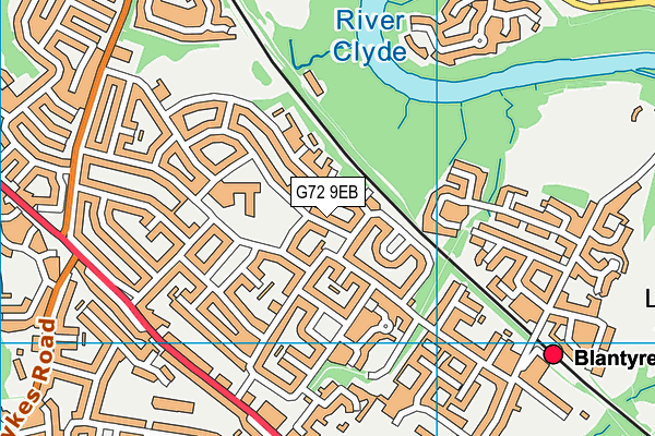 G72 9EB map - OS VectorMap District (Ordnance Survey)