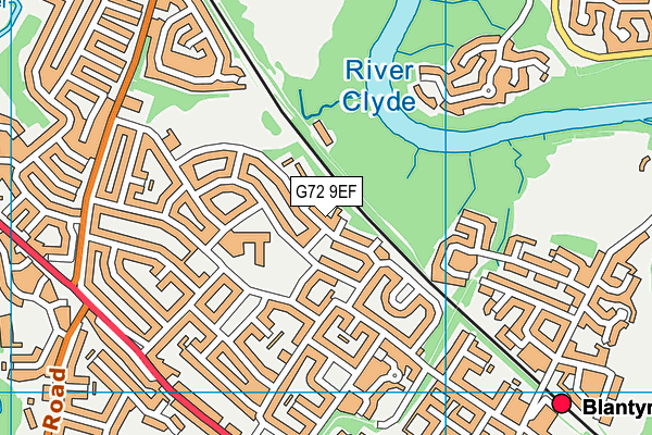 G72 9EF map - OS VectorMap District (Ordnance Survey)