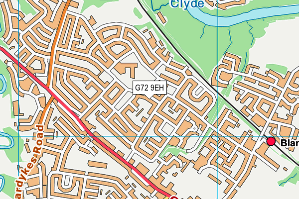G72 9EH map - OS VectorMap District (Ordnance Survey)