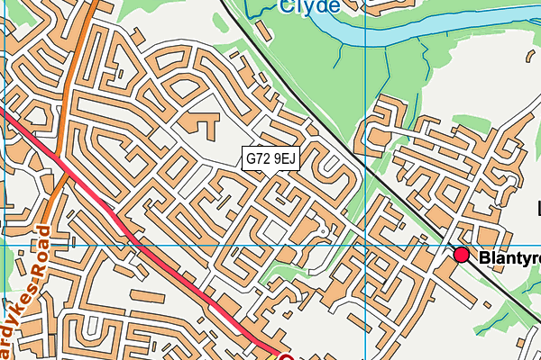 G72 9EJ map - OS VectorMap District (Ordnance Survey)