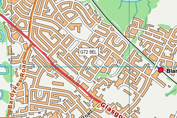 G72 9EL map - OS VectorMap District (Ordnance Survey)