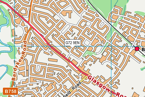 G72 9EN map - OS VectorMap District (Ordnance Survey)