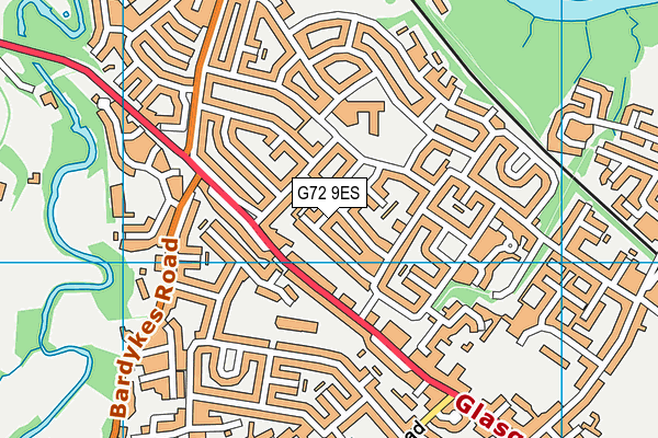 G72 9ES map - OS VectorMap District (Ordnance Survey)