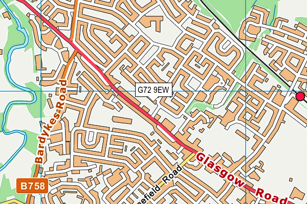 G72 9EW map - OS VectorMap District (Ordnance Survey)