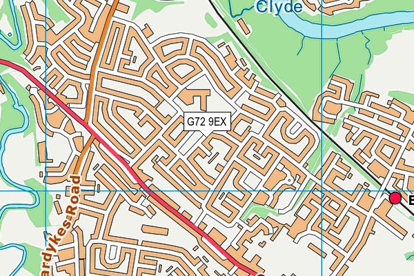 G72 9EX map - OS VectorMap District (Ordnance Survey)