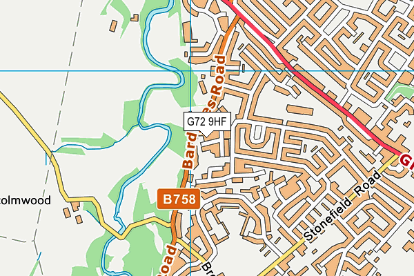 G72 9HF map - OS VectorMap District (Ordnance Survey)