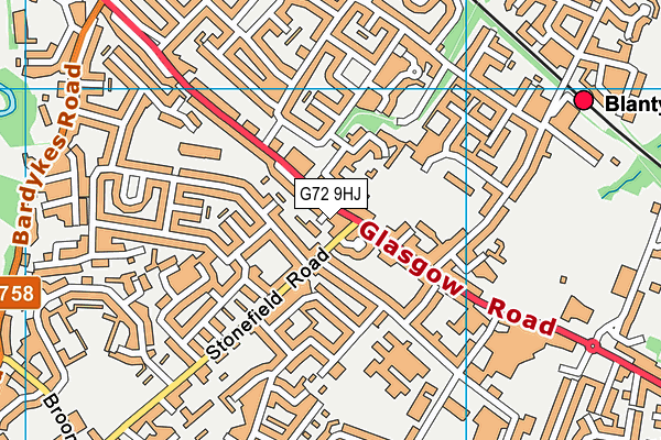 G72 9HJ map - OS VectorMap District (Ordnance Survey)