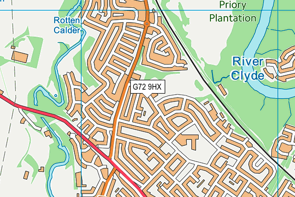 G72 9HX map - OS VectorMap District (Ordnance Survey)