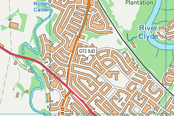 G72 9JD map - OS VectorMap District (Ordnance Survey)