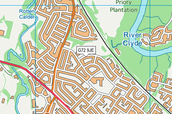 G72 9JE map - OS VectorMap District (Ordnance Survey)