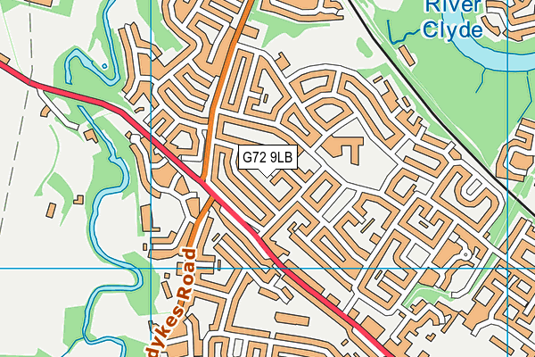 G72 9LB map - OS VectorMap District (Ordnance Survey)