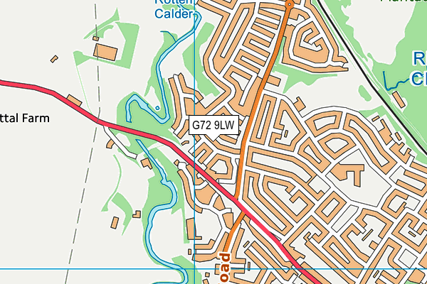 G72 9LW map - OS VectorMap District (Ordnance Survey)