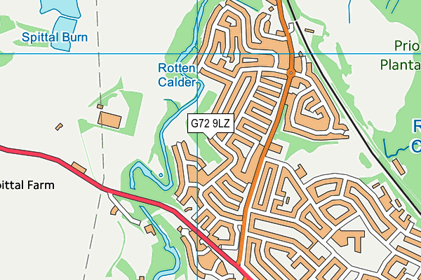 G72 9LZ map - OS VectorMap District (Ordnance Survey)