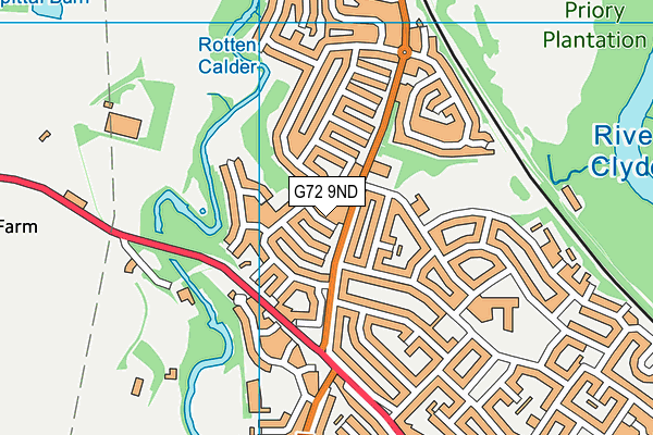 G72 9ND map - OS VectorMap District (Ordnance Survey)