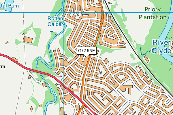 G72 9NE map - OS VectorMap District (Ordnance Survey)