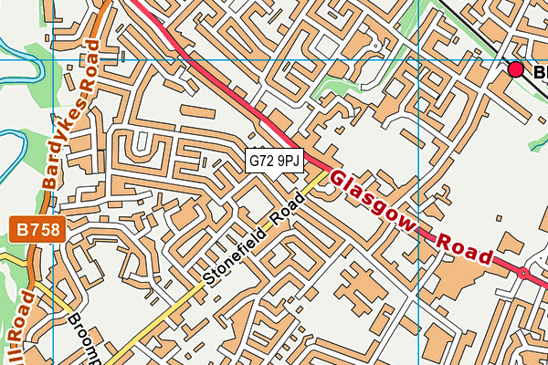 G72 9PJ map - OS VectorMap District (Ordnance Survey)