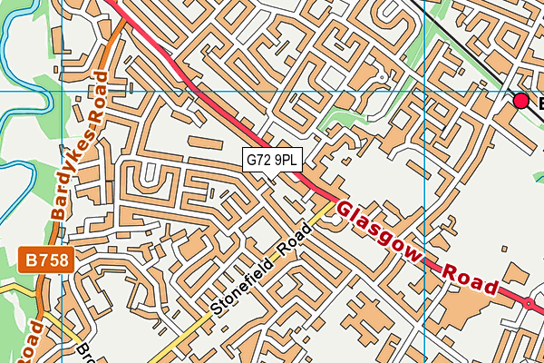 G72 9PL map - OS VectorMap District (Ordnance Survey)