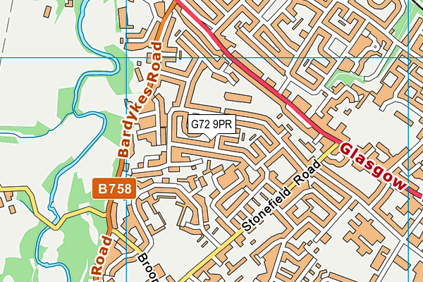 G72 9PR map - OS VectorMap District (Ordnance Survey)