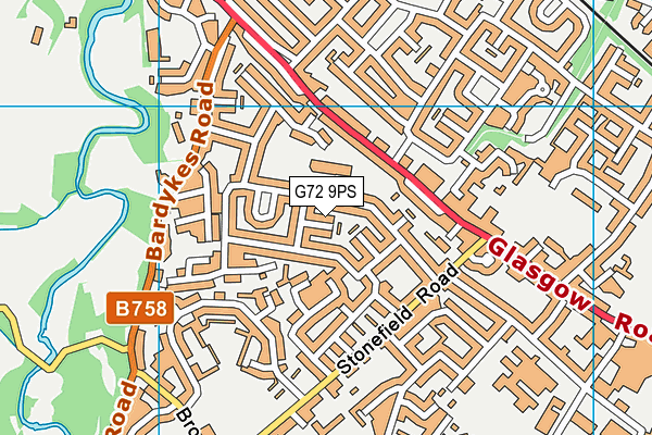 G72 9PS map - OS VectorMap District (Ordnance Survey)