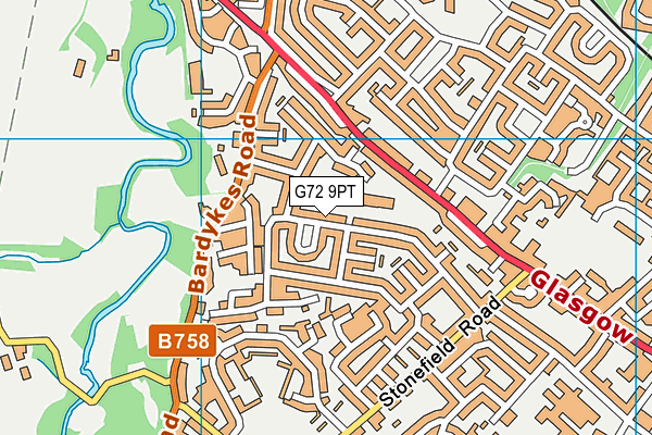 G72 9PT map - OS VectorMap District (Ordnance Survey)