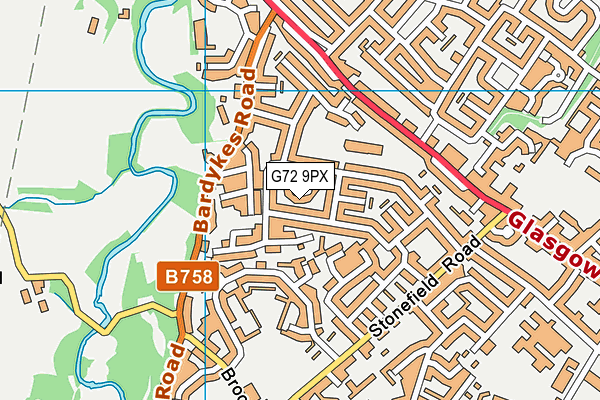 G72 9PX map - OS VectorMap District (Ordnance Survey)