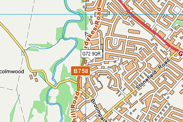G72 9QR map - OS VectorMap District (Ordnance Survey)