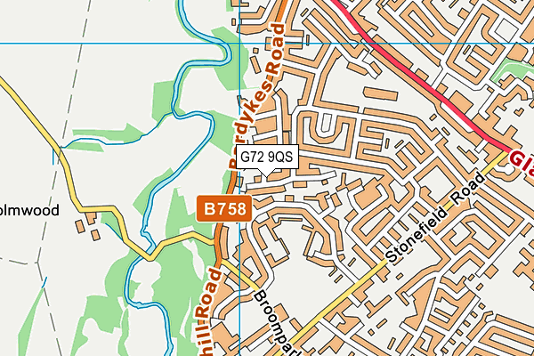G72 9QS map - OS VectorMap District (Ordnance Survey)