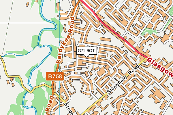 G72 9QT map - OS VectorMap District (Ordnance Survey)
