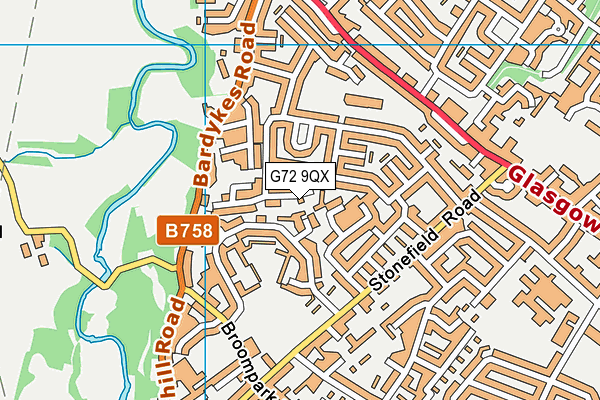 G72 9QX map - OS VectorMap District (Ordnance Survey)
