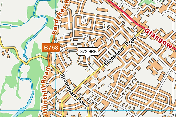 G72 9RB map - OS VectorMap District (Ordnance Survey)