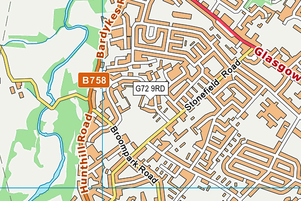G72 9RD map - OS VectorMap District (Ordnance Survey)