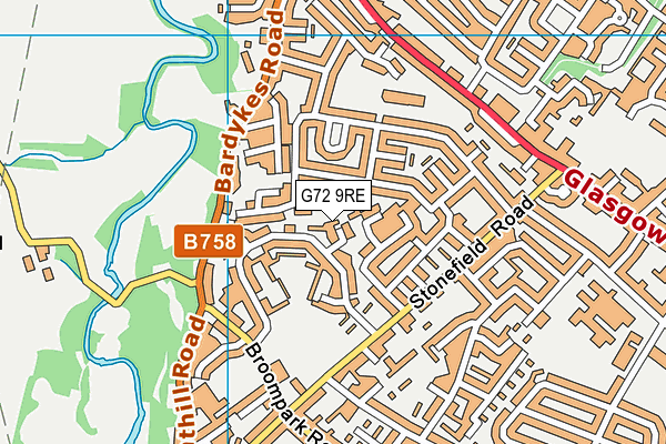 G72 9RE map - OS VectorMap District (Ordnance Survey)