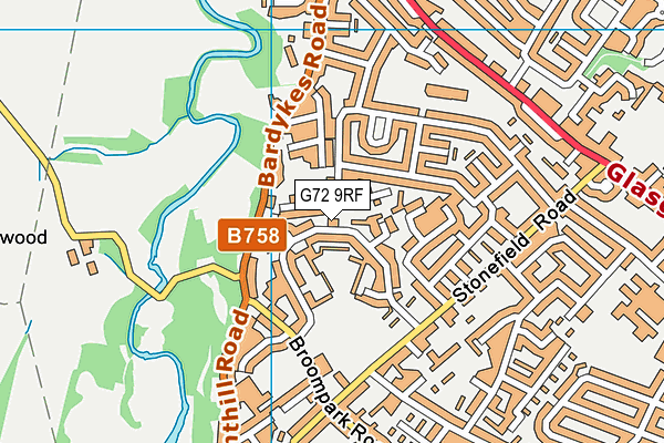 G72 9RF map - OS VectorMap District (Ordnance Survey)