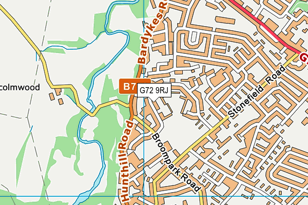 G72 9RJ map - OS VectorMap District (Ordnance Survey)