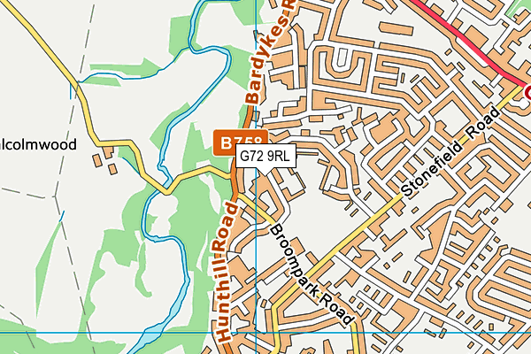 G72 9RL map - OS VectorMap District (Ordnance Survey)