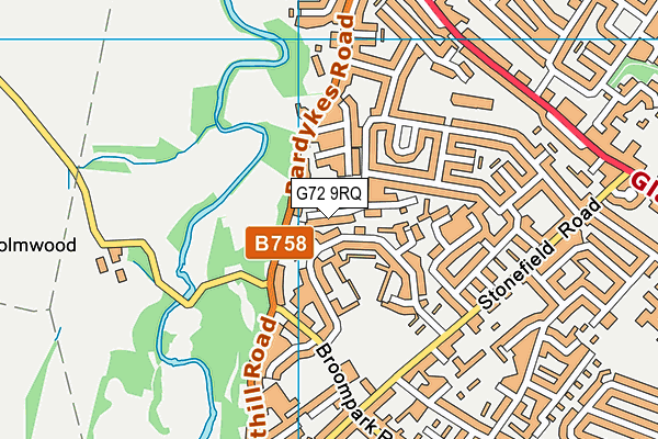 G72 9RQ map - OS VectorMap District (Ordnance Survey)
